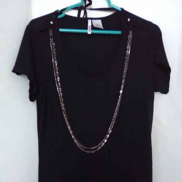 Bongo Women's Short Sleeve Top Color Black Size 1X - Picture 1 of 5